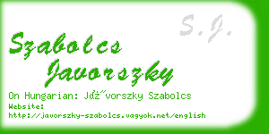szabolcs javorszky business card